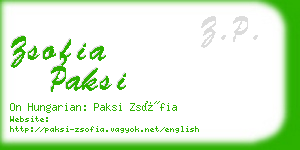 zsofia paksi business card